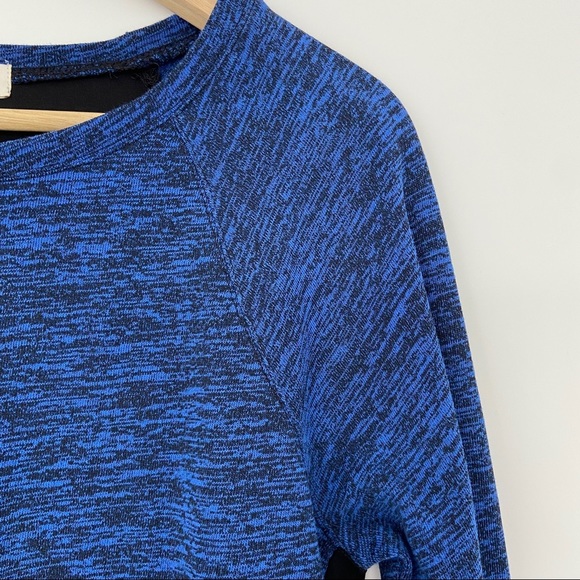 J. CREW BLUE/BLACK COLOUR BLOCKED RAGLAN TOP, MIXED MEDIA, MEDIUM - Picture 6 of 10